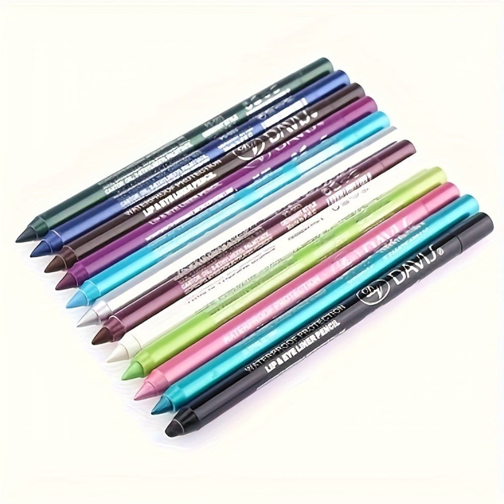 water-resistant Eyeliner Pencil Set 12 Colors with Sharpener extended-wear Multicolor Eye Liner Kit for Daily Wear Stage Cosplay Festival