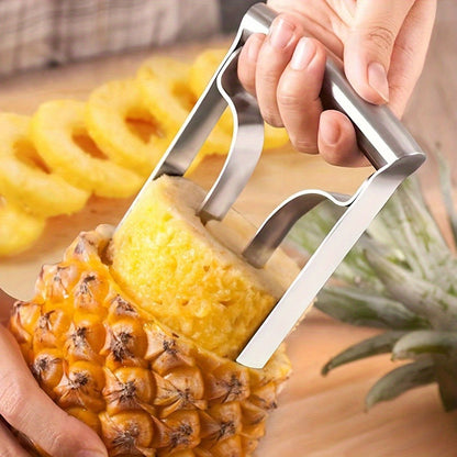 Pineapple Corer and Slicer with Twin-Grip Frame in 1-Piece or 2-Piece Quantity Options for Kitchen Prep