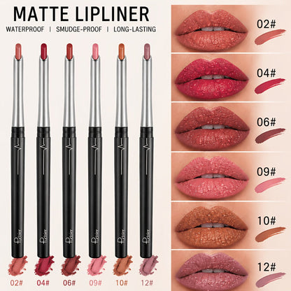 Matte Lip Liner Pencil with Eleven Numbered Checkout Shades from 01 to Color #17 for Defined Lip Looks