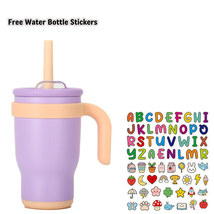 Insulated Tumbler 14oz Stainless Steel with Handle, Straw, Two-Way Lid and Ten Color Options