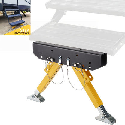 RV Step Stabilizer Kit – Adjustable Foldable Ladder Support for 5th Wheel, Travel Trailer & Motorhome, Eliminates Bounce, Protects Entry Steps, Easy 15-Min Install
