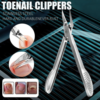4CR13 Stainless-Steel Nail Clipper with Extended 68-Degree Right-Angle Blade and Silver Finish