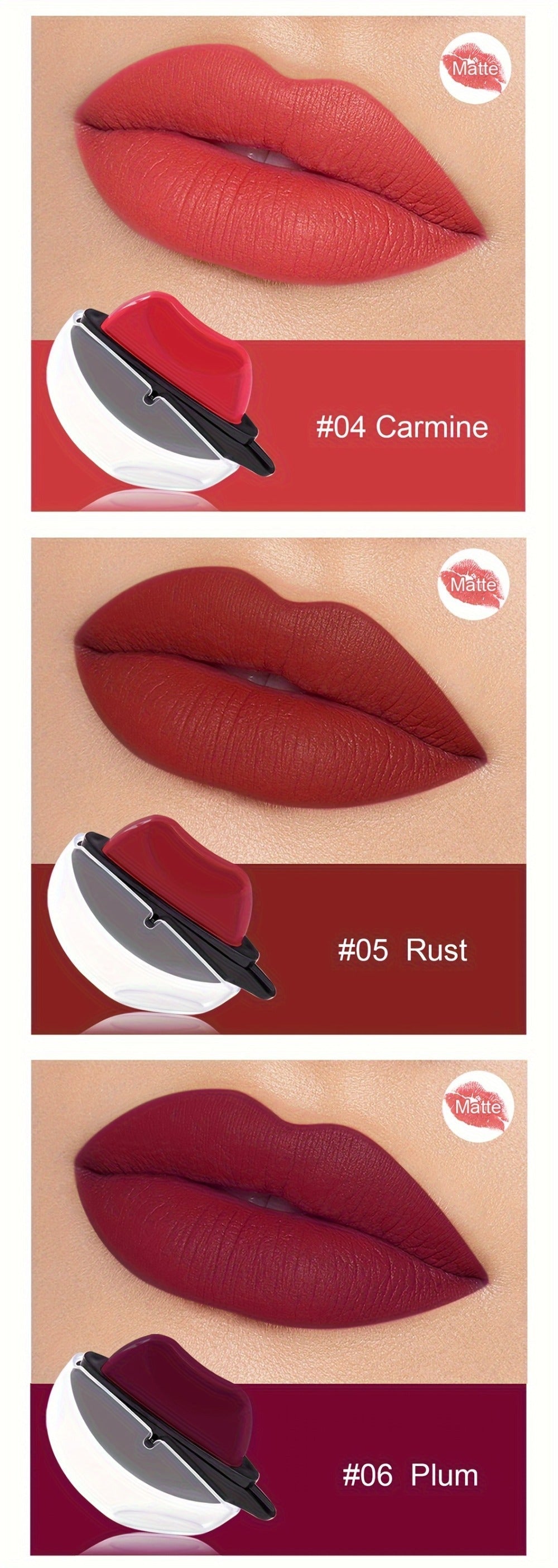 Color Changing Lipstick Set 6pcs Matte pH Reactive Lip-Shaped with Jasmine Scent - Non-Fade Long-Lasting Velvety Formula, Multi-Shade Lip Makeup Gift Set for Women & Girls