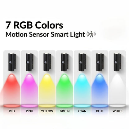 Motion Sensor Wall Lights 4-Pack – Rechargeable Magnetic Dual-Head LED Night Light, RGB & Tri-Color, Wireless for RV, Bedroom, Stairs, Cabinet & Closet