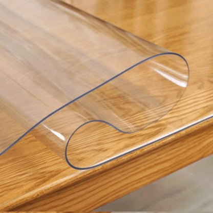 Clear PVC Tablecloth Table Protector 1.5mm Thick Transparent Table Cover Heat Resistant Scratch Resistant Waterproof Desk Mat for Dining Table Home Office Restaurant Coffee Table Multiple Sizes