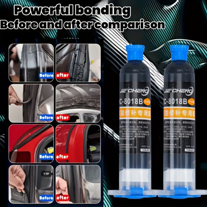 Black Rubber-Specific Cyanoacrylate-Labeled Adhesive in 30cc Syringe Bottle with Pointed Applicator