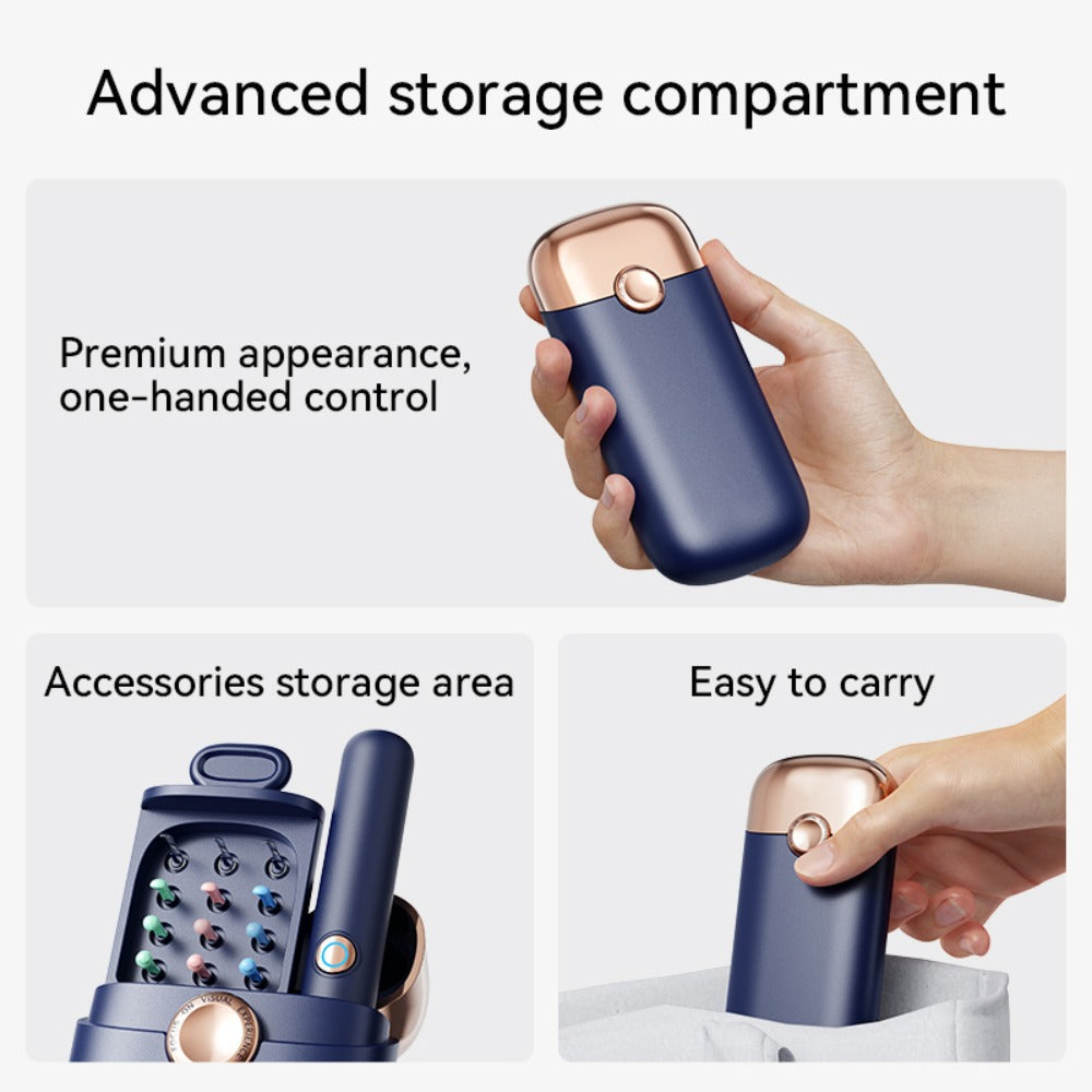 Rechargeable Camera Ear Cleaning Set with LED Light, Silicone Tips, Storage Case and Creamy White or Blue Finish