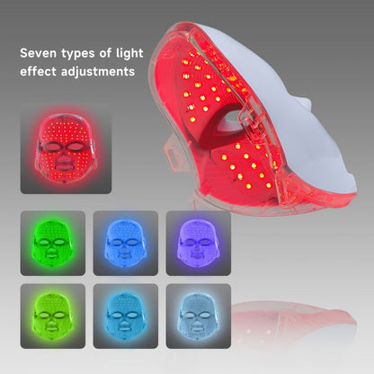 LED Facial Beauty Device 7-Color Light Therapy Portable At-Home Skincare Tool — USB Rechargeable Skin Rejuvenation Anti-Aging Face Care Gift for Women