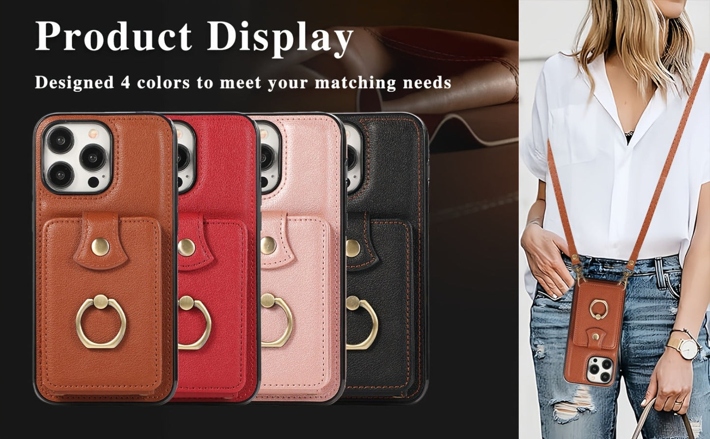 Phone Case RFID-Blocking Wallet with 2–3 Card Holder, Fold-Out Kickstand and Magnetic Charging for Select iPhones