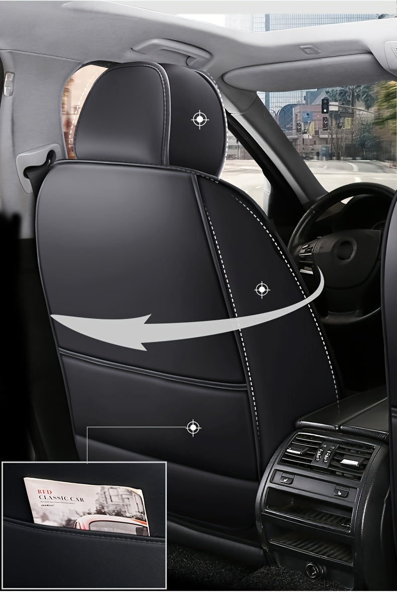 Faux Leather Car Seat Covers – Universal Fit for Cars, SUVs, Vans & Trucks, Dirt-Resistant Protective Seat Cover, Single Front / 2 Front / Full 5-Seat Sets, 5 Colors