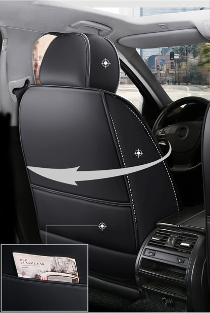 Faux Leather Car Seat Covers – Universal Fit for Cars, SUVs, Vans & Trucks, Dirt-Resistant Protective Seat Cover, Single Front / 2 Front / Full 5-Seat Sets, 5 Colors