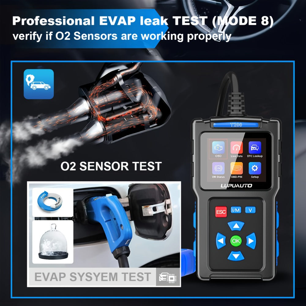 OBD2 Scanner Diagnostic Tool Plug and Play Read Clear Engine Codes Live Data I/M Readiness VIN Auto Detect 14 Languages for All OBDII Cars Since 1996 T200 T300