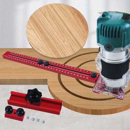 Four-in-One Aluminum Router Circle Cutting Jig in Metric with Base or Inch Configuration without Base