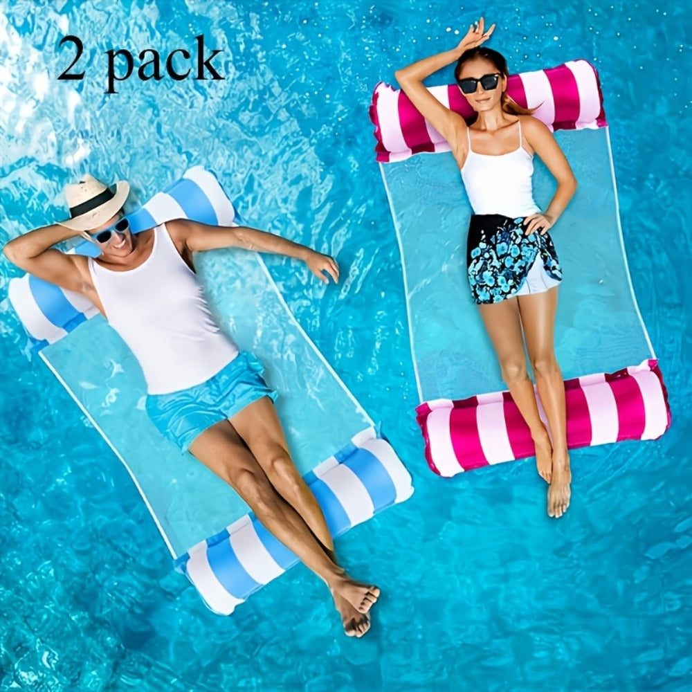 Inflatable Swimming Ring Pool Float for Adults 2/4/6 Pack, Classic Striped Swim Tube, Leak-Resistant PVC