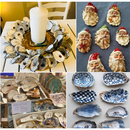 Natural Flat Oyster Shells for Crafts – 17pcs 3-5in Disk Shaped Sea Shells, Vase Filler, DIY Arts & Crafts, Christmas Ornaments, Home Decor, Beach Wedding Decoration