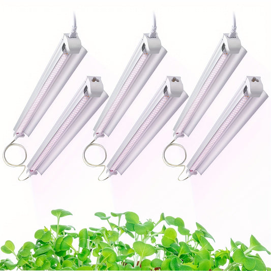 T8 Grow Light Strips 4ft 6-Pack Full Spectrum 270W | Pink White Spectrum LED 1620W Equivalent | Indoor Plants Greenhouse Seedling Veg Bloom Shelf