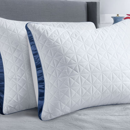 Pillow Set for Beds in Standard, Queen or King Size with Gusseted Edges and 2- or 4-Piece Options