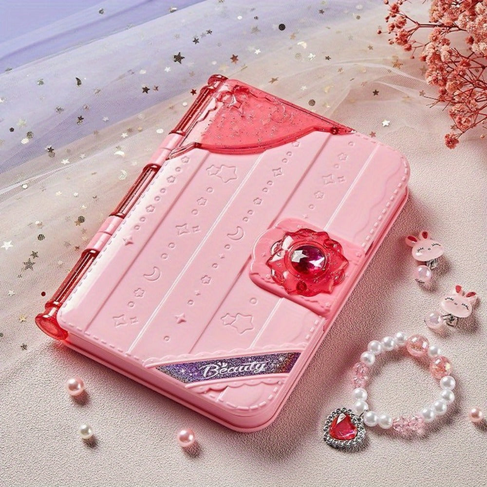 Kids Washable Makeup Set with Mirror — Princess Makeup Case for Girls, Birthday & Halloween Gift, Safe Non-Toxic Cosmetic Play Set for Children
