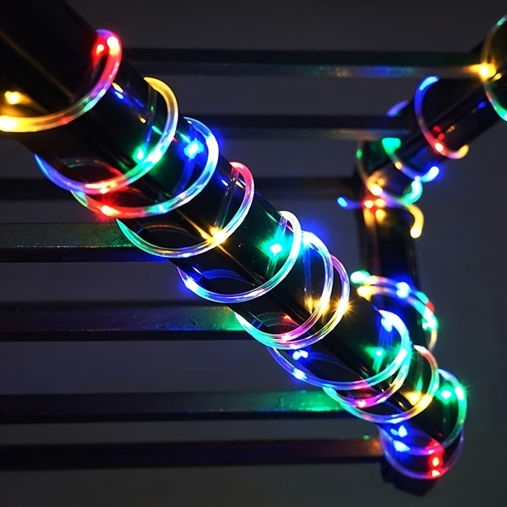Solar Powered LED Trampoline Lights Colorful Rope Lights for 8-16 Ft Trampolines 8 Dynamic Modes IP65 Waterproof Outdoor Backyard Decoration Warm White Blue Multicolor