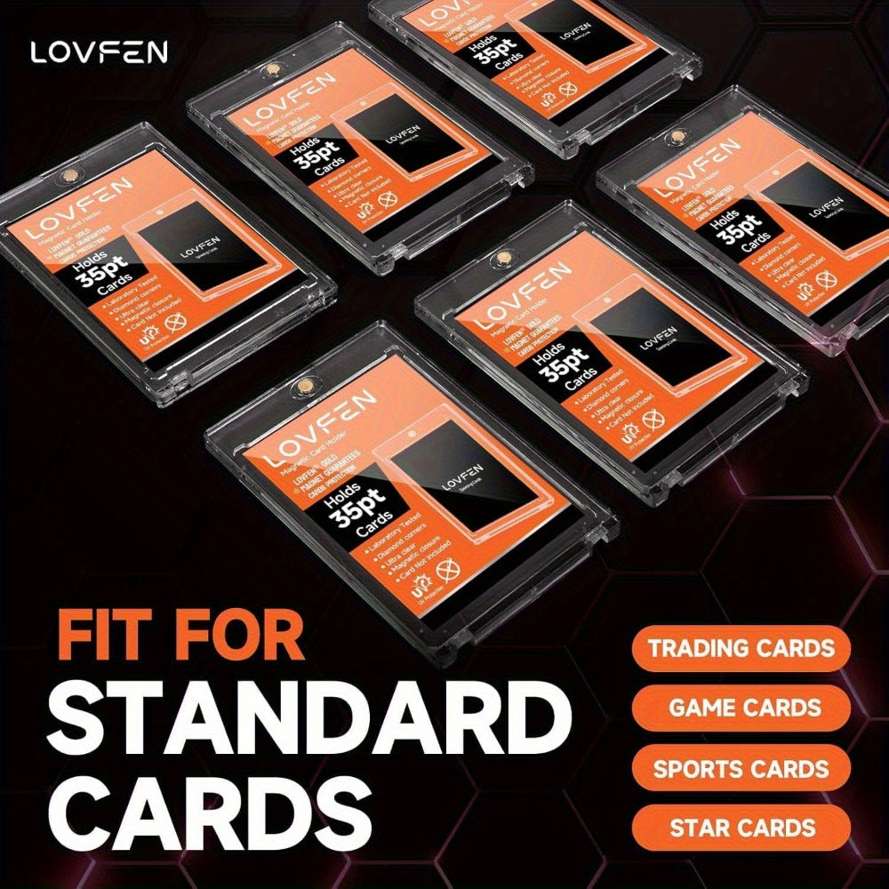 Magnetic Card Holders 35pt Ultra-Thin Hard Plastic Trading Card Protector – Fits Standard & Sports Cards, Baseball Cards, Collectible Cards – Choose 25, 50, 100, 200 or 400 Pack