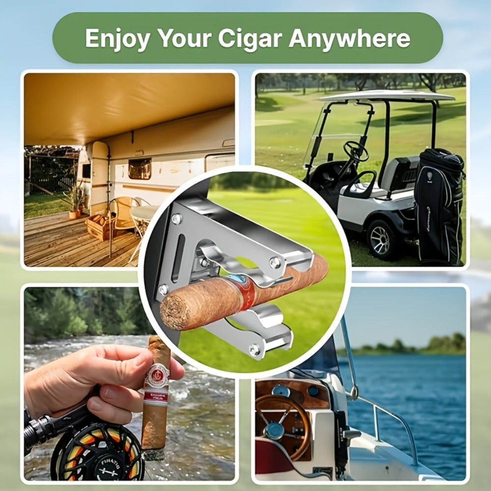 Magnetic Cigar Holder with Folding Frame in Seven Exact Black, Silver, Red and Gray Checkout Options