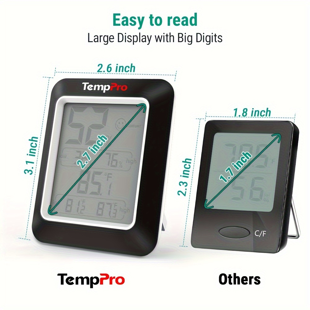 Two-Pack Indoor Digital Thermometer and Hygrometer with Temperature, Humidity and Comfort Indicator