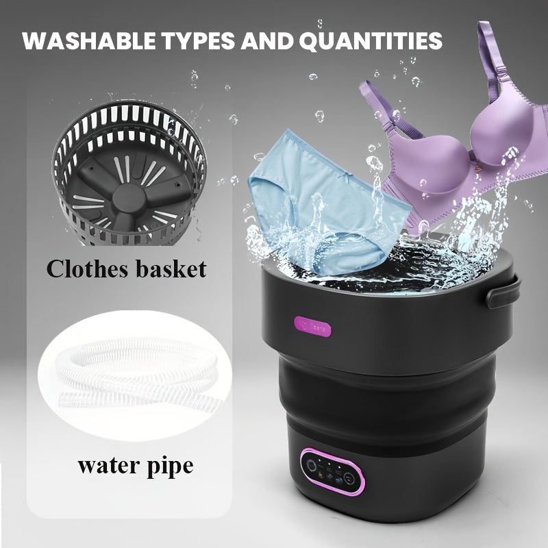 Portable Washing Machine Foldable Mini Washer Large for Underwear Socks Baby Clothes Apartment Dorm Travel Camping