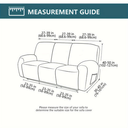 Jacquard Stretch Sofa Recliner Cover Big Leaves - High Stretch Soft Washable Slipcover for 1 2 3 Seat Loveseat with Console Furniture Protector Home Decor, 6 Colors