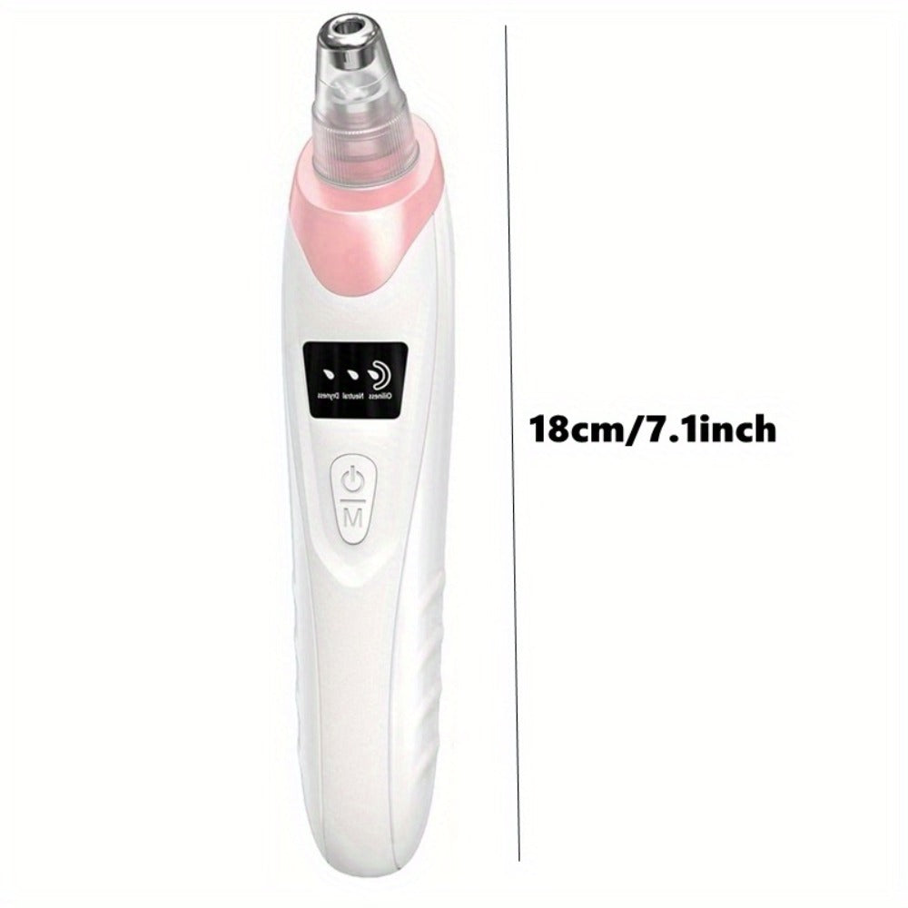 Pink Pore Vacuum Blackhead Remover with 3 Suction Levels, 5 Heads and 4 Manual Extractor Tools