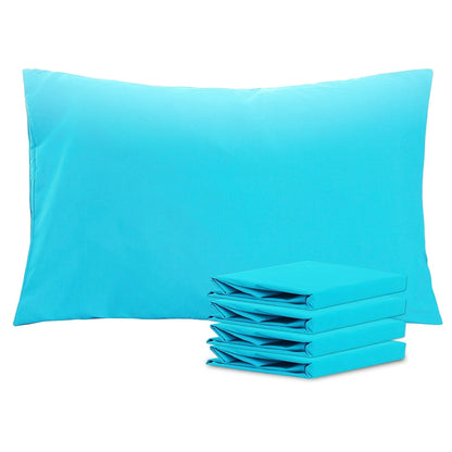 Four-Pack Queen Pillowcase Set in 32 Solid Colors with 20 x 30-Inch Size and Envelope Closure