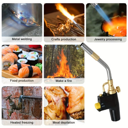 Trigger Start Propane Torch Head, High Intensity Flame MAPP Gas Torch with Instant On/Off Trigger, Adjustable Flame Control, Piezo Ignition, for Soldering Brazing Welding Heating Searing Sous Vide