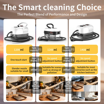 High Temperature Steam Cleaner Handheld Carpet Cleaner High Pressure for Kitchen Grease Sofa Air Conditioner Washing Machine Tile Grout Easy Carry Home Use