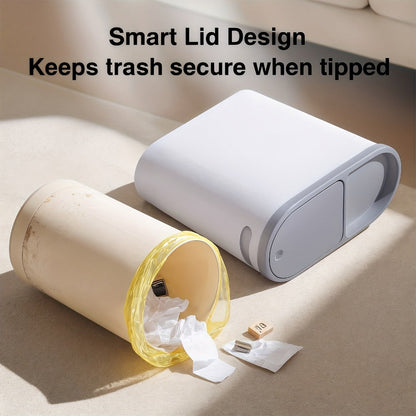 Small Bathroom Trash Can with Built-In Handles Rustproof Space Saving Plastic Waste Bin for Bathroom Laundry Office Includes Trash Bags