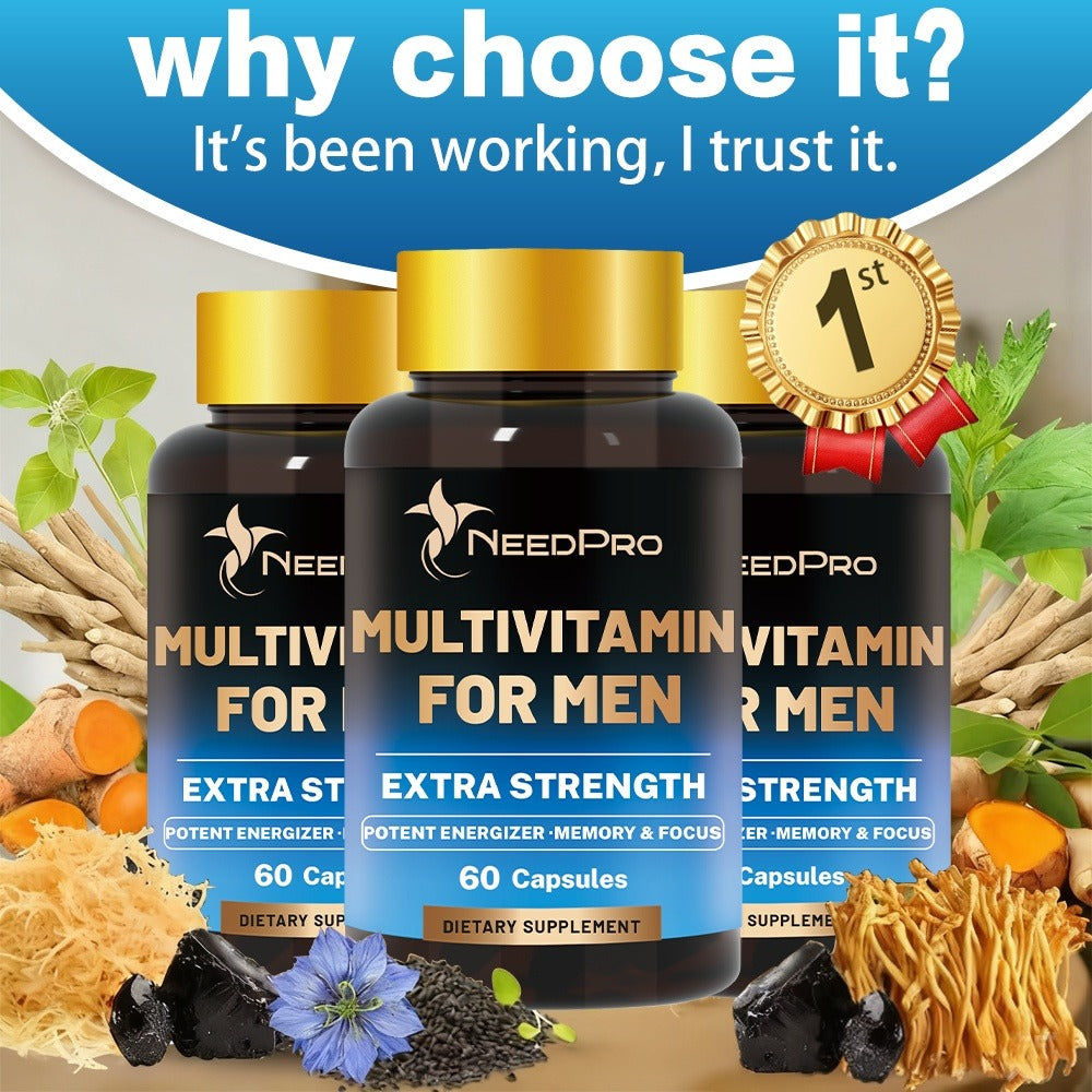Dietary Supplement Men’s Multivitamin Capsules with Vitamins A, C, D, B6, B12, Zinc, Biotin and Folate