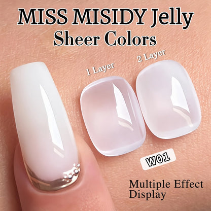 Gel Nail Polish in 15ml Milky White W01 Sheer Jelly for a Glass-Like Finish with UV/LED Cure