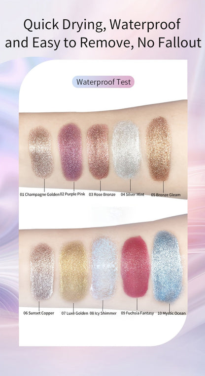 Shimmer Jelly Eyeshadow 2 Pack – Icy Cool Tone Frosty Glow Gel Eye Makeup, Long-Lasting Non-Creasing Blendable Formula, High Shine Luminous Finish for Holiday Party Glam