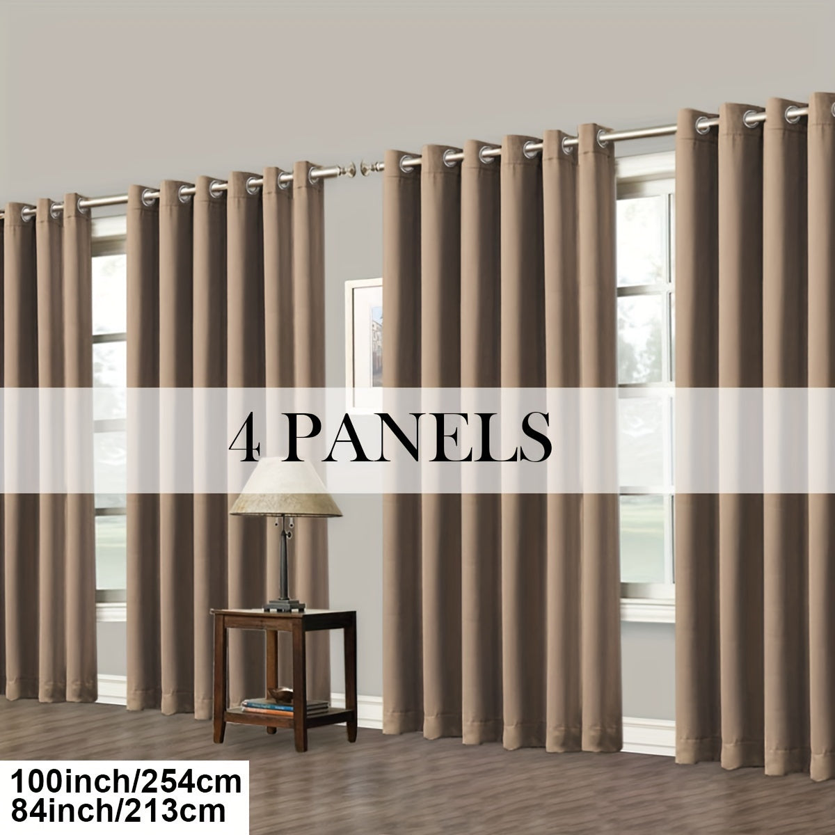 Blackout Curtains Grommet Top Room Darkening Window Drapes 4 Panels Set Living Room Bedroom