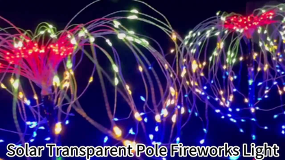Solar Garden Lights 4-Pack Firework Stakes with 8 Modes in Warm White or Multicolor and Hanging Option