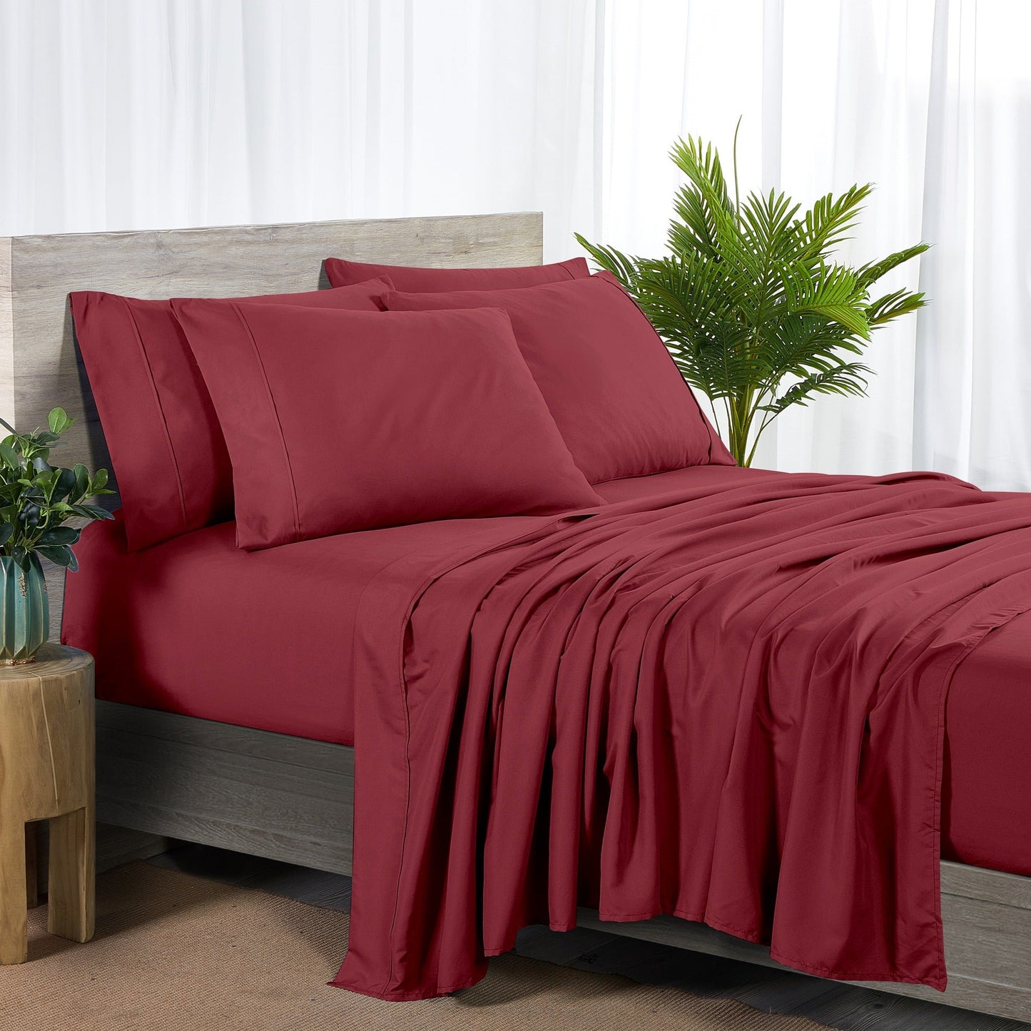 Sheet Set, 2000-Thread-Count 50% Microfiber and 50% Bamboo Blend with 16-Inch Fitted Pocket and Size-Based Pieces