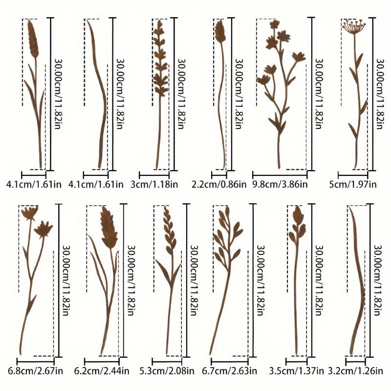 Metal Flower Stems | Rusty Wild Bouquet Vase Outdoor Garden Decor