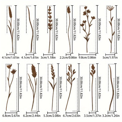 Metal Flower Stems | Rusty Wild Bouquet Vase Outdoor Garden Decor