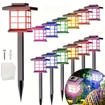 Solar Garden Lights Pathway Stakes in 6/12/24-Piece Sets with Warm, Cool or Multicolor Options
