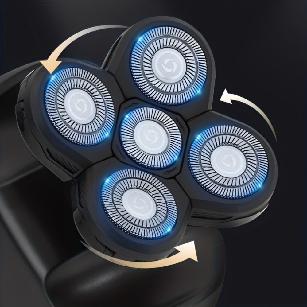Electric Shaver Three-Blade Floating Head with Wet/Dry Use, LED Battery Display and Approximate 1-Hour Charge