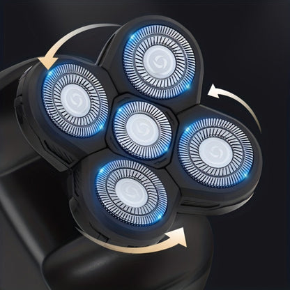 Electric Shaver Three-Blade Floating Head with Wet/Dry Use, LED Battery Display and Approximate 1-Hour Charge