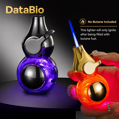 Orb-Design Torch Lighter with Auxiliary Light, Top Rocker Control and Three Body Color Options