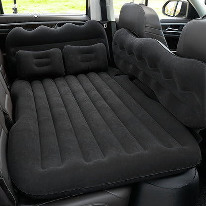 Car Inflatable Mattress for SUV & Sedan – Thickened Back Seat Sleeping Pad with Air Pump & 2 Pillows, Rear Trunk Camping Bed for Road Trips & Overlanding