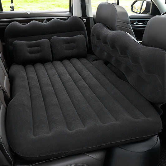 Car Inflatable Mattress for SUV & Sedan – Thickened Back Seat Sleeping Pad with Air Pump & 2 Pillows, Rear Trunk Camping Bed for Road Trips & Overlanding
