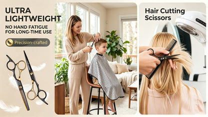 13-Piece Hair Cutting Scissors Kit with Straight and Thinning Shears, Combs, Cape and Storage Case
