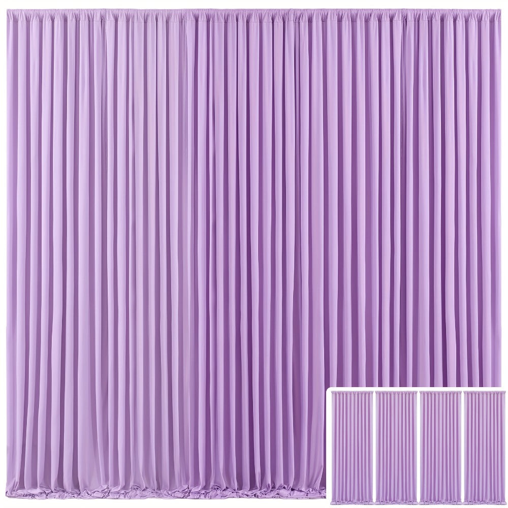 Backdrop Curtains 4 Pack 59x118 Inch – Wrinkle-Resistant Non-Transparent Party Decoration Fabric with Pole Pocket, Machine Washable & Reusable for Wedding, Birthday, Christening, Graduation & Holiday Events