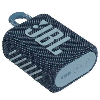 JBL Go 3 IP67 Waterproof Portable Bluetooth Speaker, Big Audio & Punchy Bass, 5-Hour Playtime, USB-C Fast Charge, Rugged Fabric Design with Carry Loop for Outdoor Travel Beach Shower
